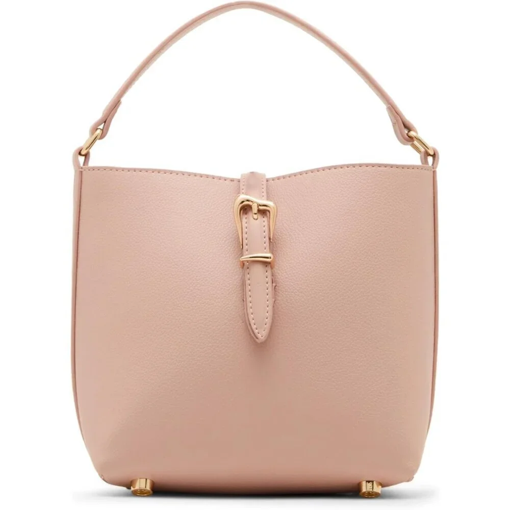 Women's Small Bucket Bag Detachable Strap Rosewater Cute Compact Elegant